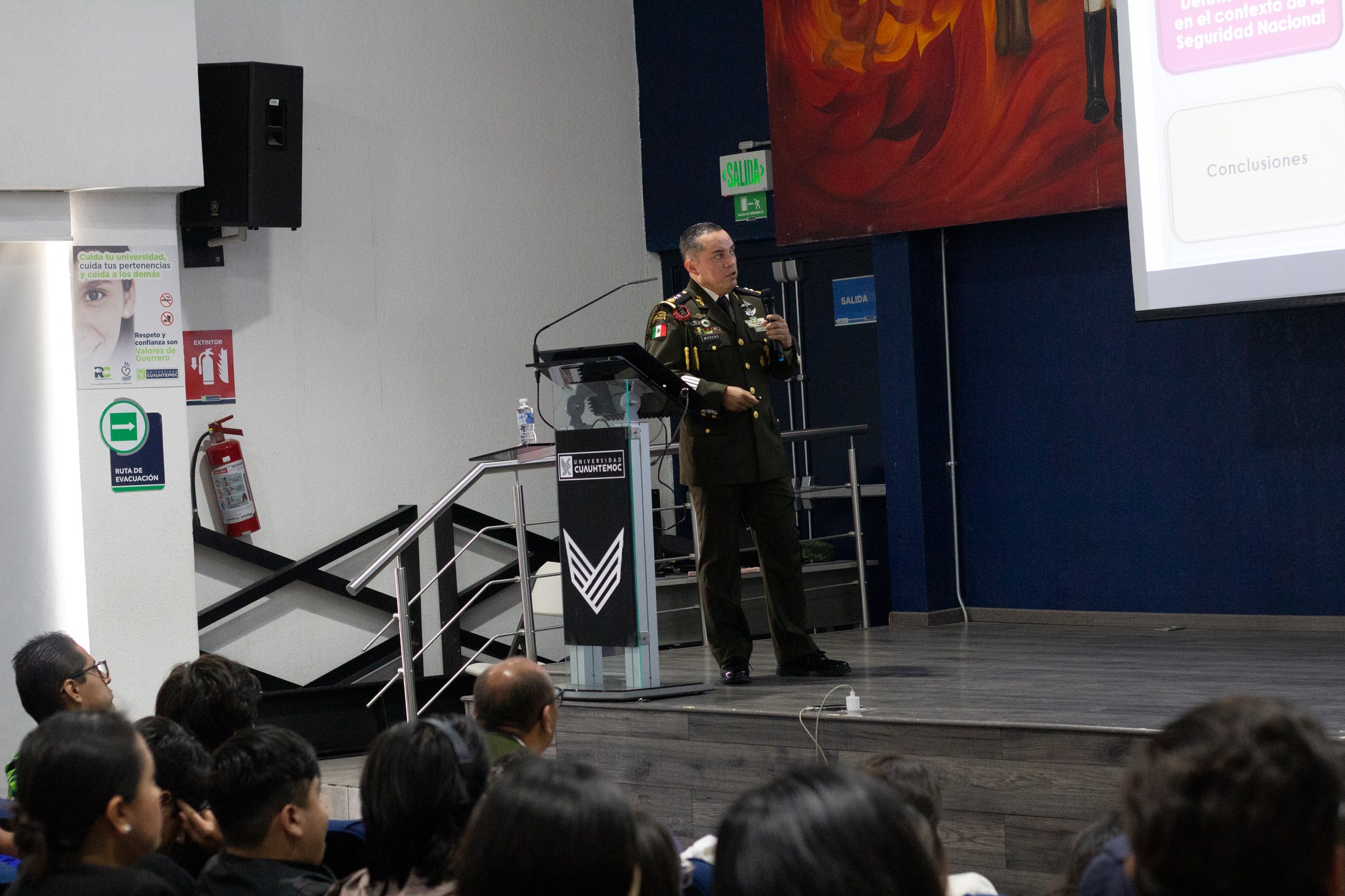 GENERAL DE BRIGADA JULIO CÉSAR MORENO MIJANGOS IMPARTE PLÁTICA SOBRE SEGURIDAD NACIONAL