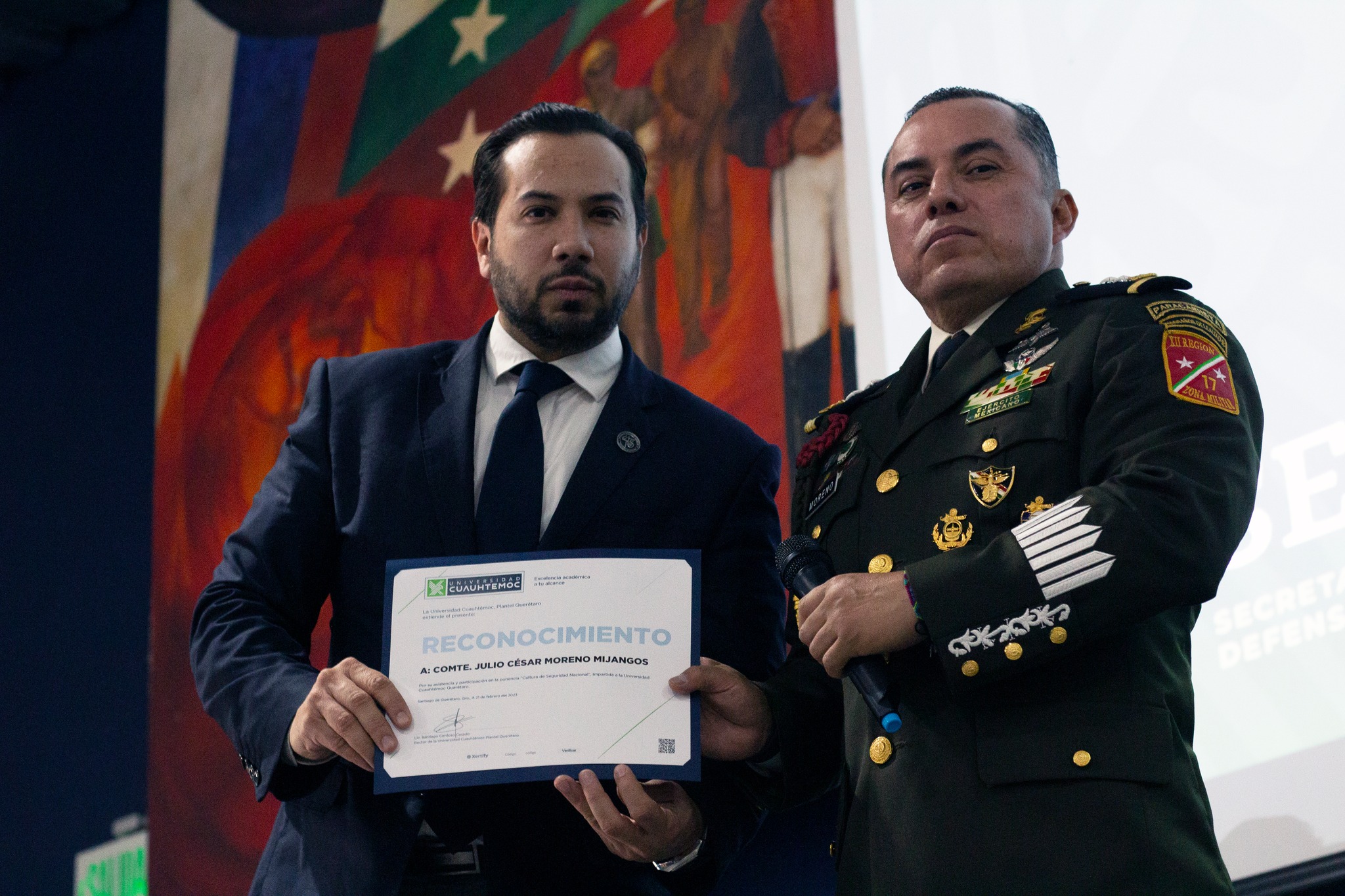 GENERAL DE BRIGADA JULIO CÉSAR MORENO MIJANGOS IMPARTE PLÁTICA SOBRE SEGURIDAD NACIONAL