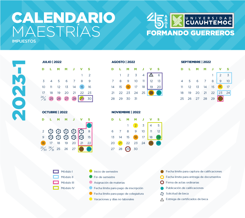 Calendario Maestrias