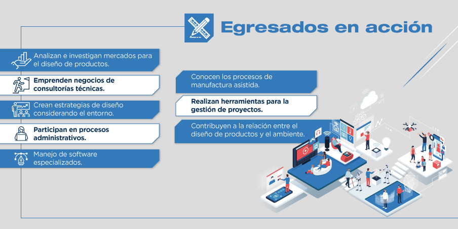 Como profesional del Diseño Industrial y de Producto podrás llevar a cabo diversas actividades en un campo laboral en constante crecimiento.