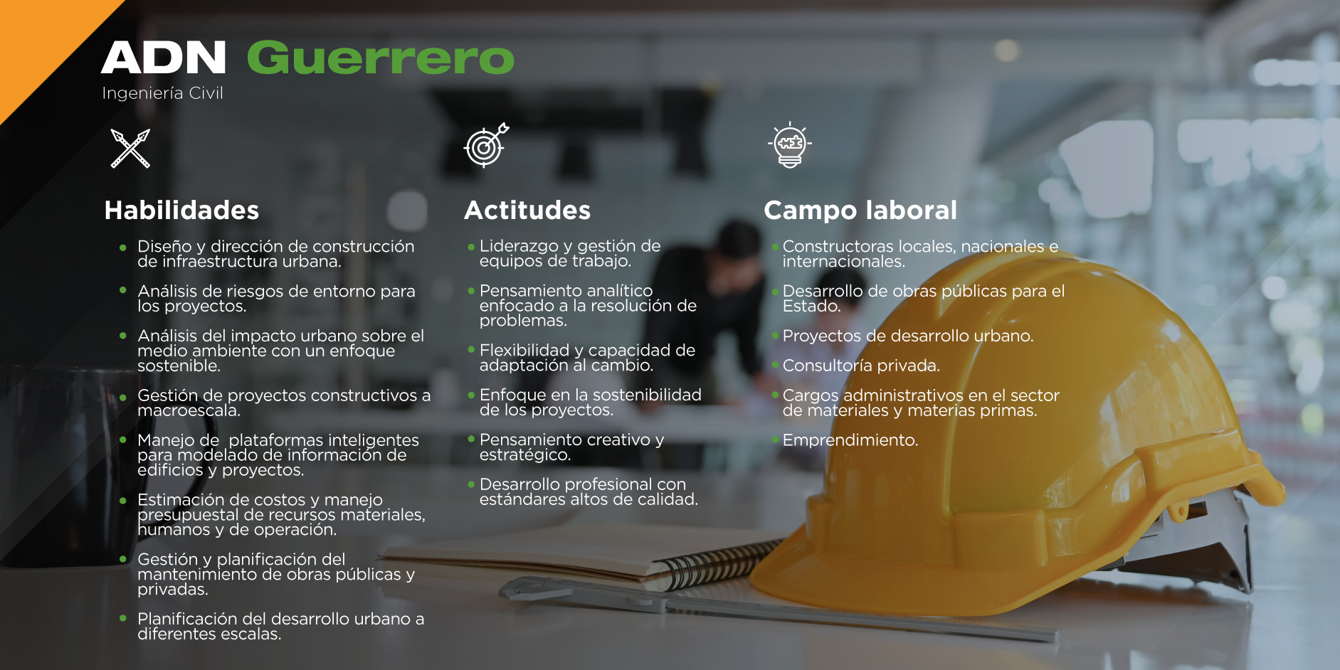 ¿Te gustaría conocer las habilidades y actitudes que adquirirás a lo largo del programa de Ingeniería Civil de la Universidad Cuauhtémoc?