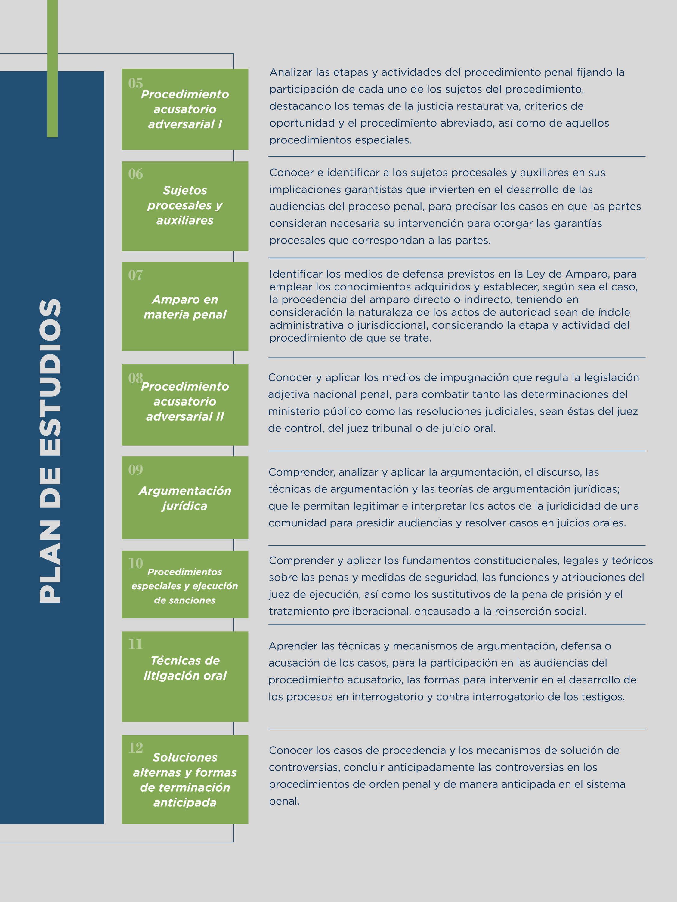 El plan de estudios de la Maestria en Juicios Orales es innovador, atractivo y completo. ¿Te gustaría conocerlo para conocer mejor este programa?