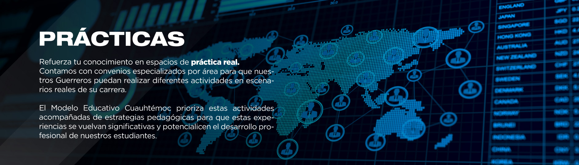 Las prácticas profesionales te convertirán en un mejor profesionista. Las podrás realizar en empresas de primer nivel. Son una gran herramienta.