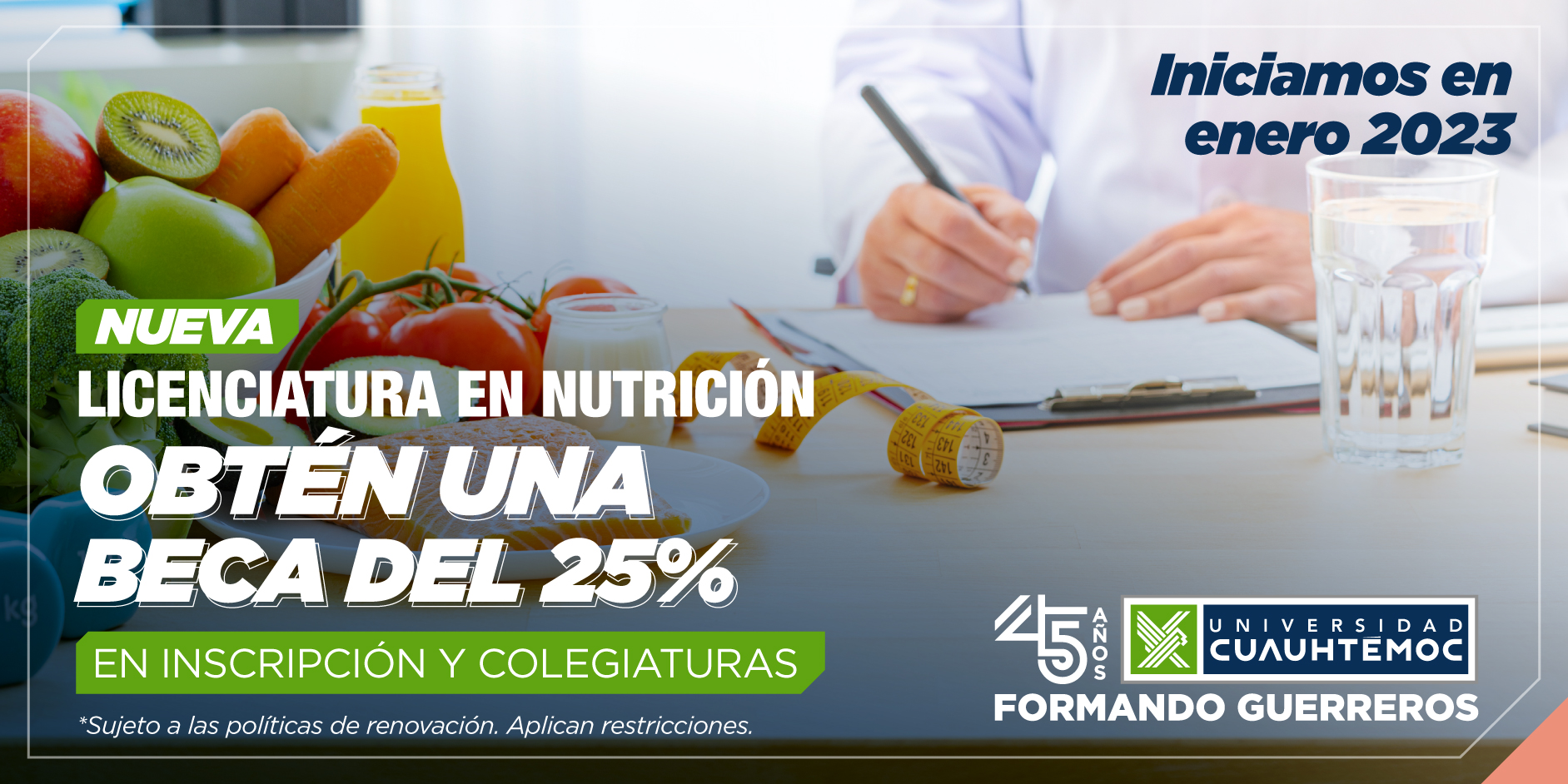El objetivo de la Licenciatura en Nutrición de la Universidad Cuauhtémoc te animará a querer ser parte de este programa.